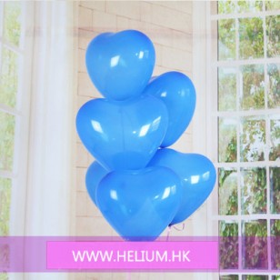 藍色 心形乳膠氣球